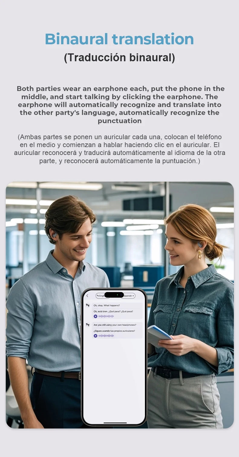AI Translator Earbuds – Real-Time Translation & HiFi Audio