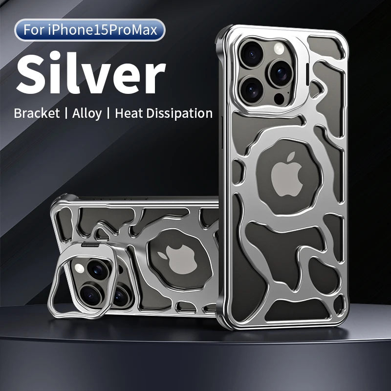 Magnetic Armor Case for iPhone 13/14/15 Pro Max - Removable Aluminum