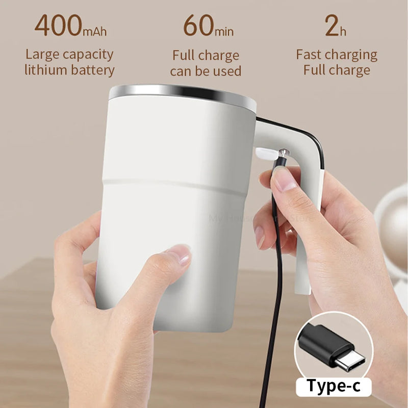 Rechargeable Automatic Stirring Mug with Magnetic Mixer