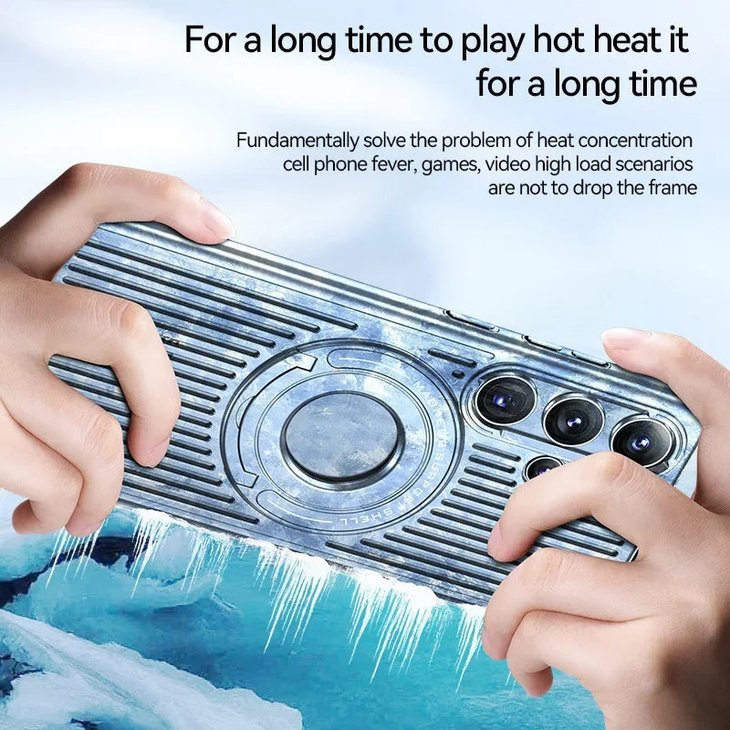 Shockproof Magnetic Phone Case with Hidden Stand for Samsung Galaxy S24/S23 Ultra