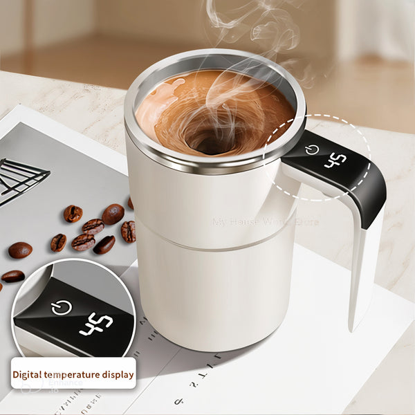 Rechargeable Automatic Stirring Mug with Magnetic Mixer