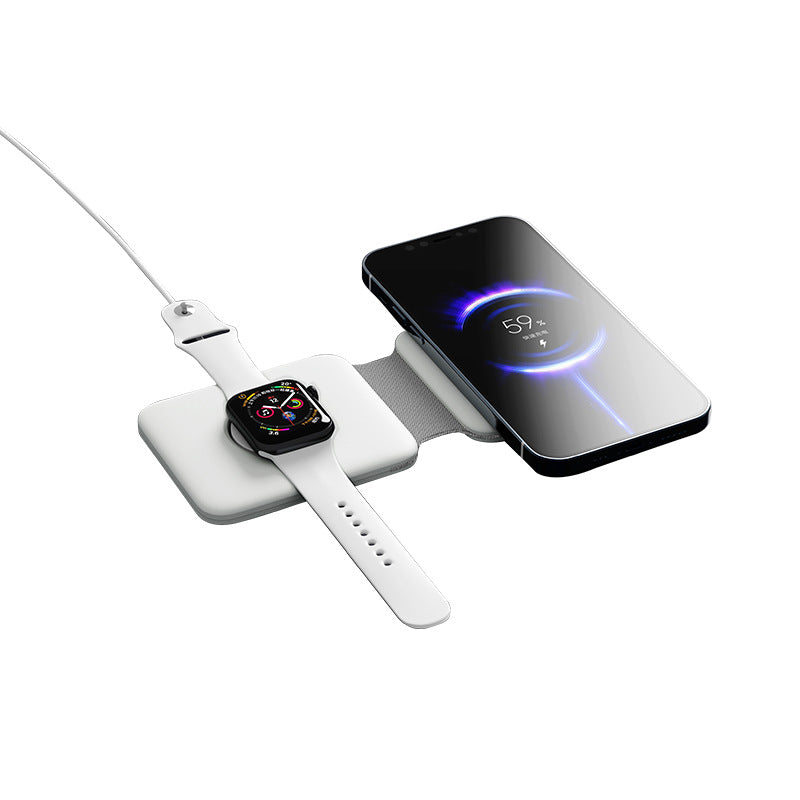 2-in-1 Wireless Charger with Magnetic Suction for Mobile Phones