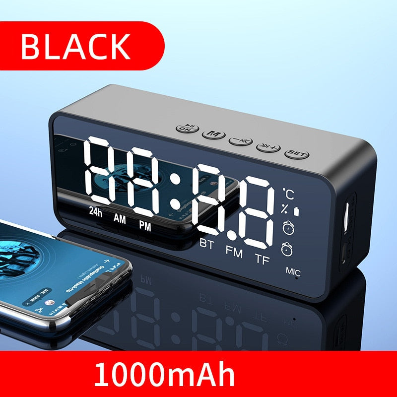 Altavoz Bluetooth inalámbrico Pequeño Mini reloj despertador Cañón portátil Mini transmisión de voz la tarjeta Instert Sistema de audio vehicular.
