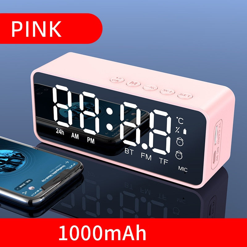 Altavoz Bluetooth inalámbrico Pequeño Mini reloj despertador Cañón portátil Mini transmisión de voz la tarjeta Instert Sistema de audio vehicular.